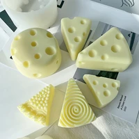 new 3d cheese candle silicone mold diy geometric block cheese mousse cake baking molds handmade soap aroma candle mould