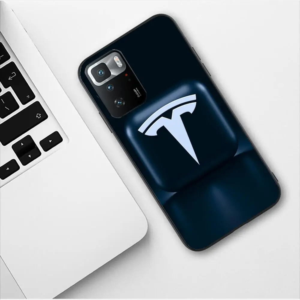 Tesla New Energy Car Black Phone Case For Redmi 9 9A 7A 10 8A 10A 8 Note 11 10S 7 11S Plus POCO X3 Pro Fashion Soft Phone Covers