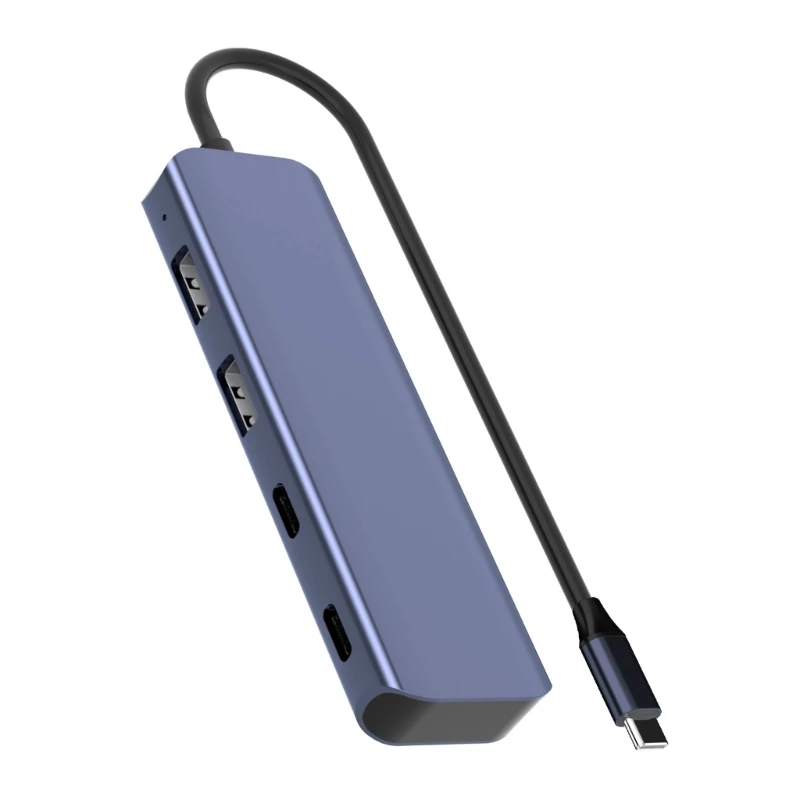 Алюминиевый концентратор с 4 портами 2 интерфейсами USB A и типа C
