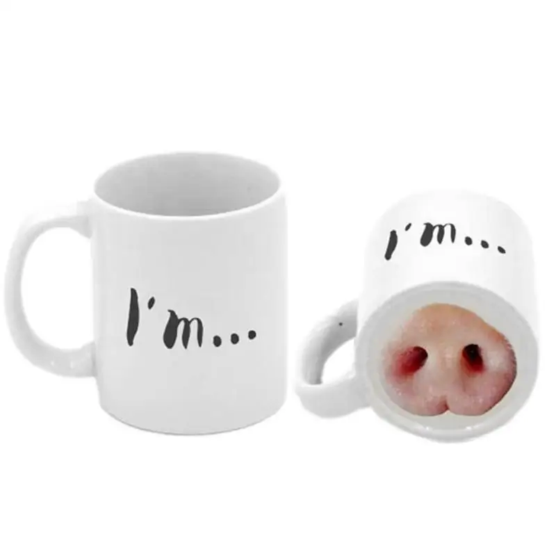 

Cute Pig Nose Tea Mug Funny Pig Nose Water Cup Beverage Laugh Tea Coffee Mug Ceramic Coffee Mug For Breakfast Milk Tea Coffee