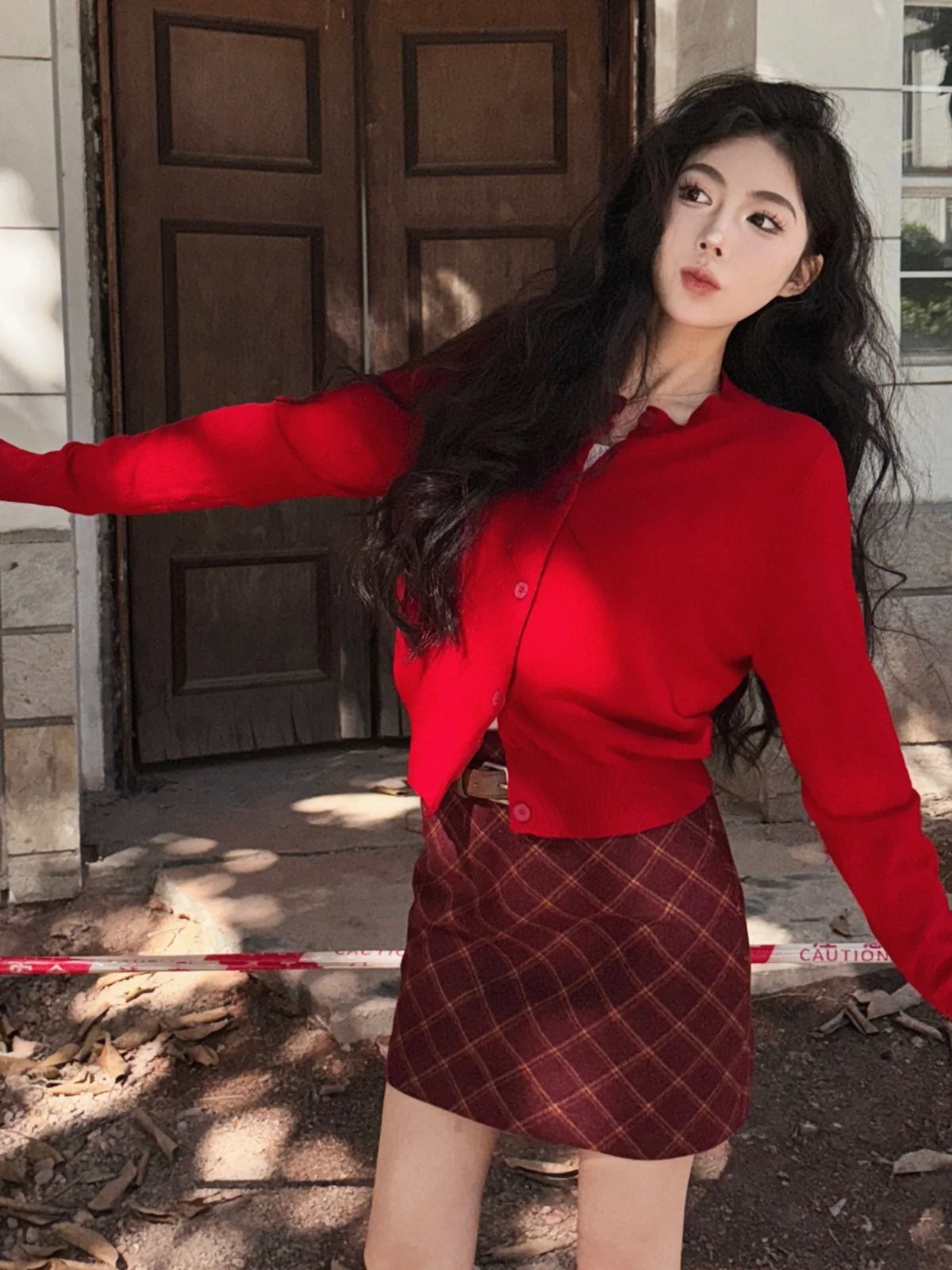 Рождественский красный свитер женский осенне-зимний мягкий клейкий вязаный