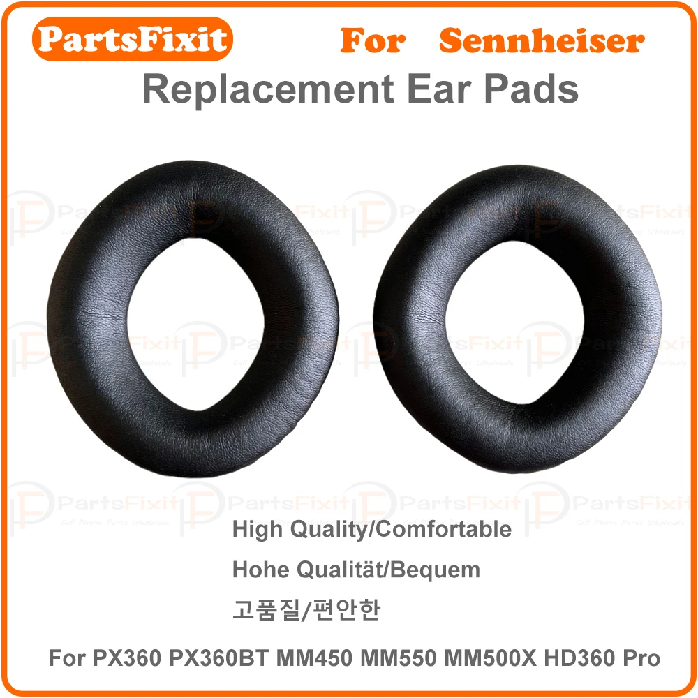 Фото Сменные амбушюры для наушников Sennheiser PX360 PX360BT MM450 MM550 MM500X HD360 Pro |   Наушники из мягкой протеиновой кожи с губкой №5