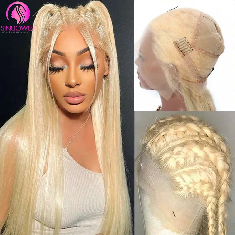 613 Blonde Full Lace Straight Human Hair Wigs Pre Pluck