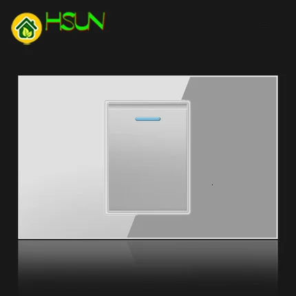 

US Tempered Glass Gray 118 Type Switch Socket 1/2/3/4/5/6/7/8 Gang 2 Way Switch Real Glass LED Guide Light Mounting Boxes