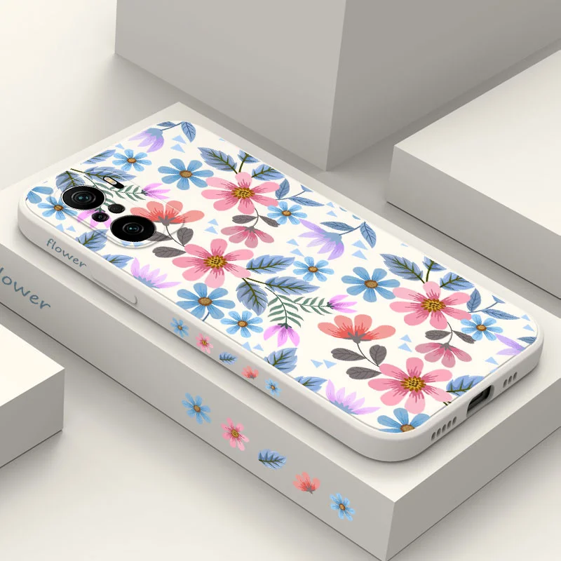 

Urban Flower Phone Case For Xiaomi Poco M5 M5S X5 F4 X4 M4 F3 X3 M3 F2 X2 Pro C40 4G 5G GT Liquid Silicone Cover