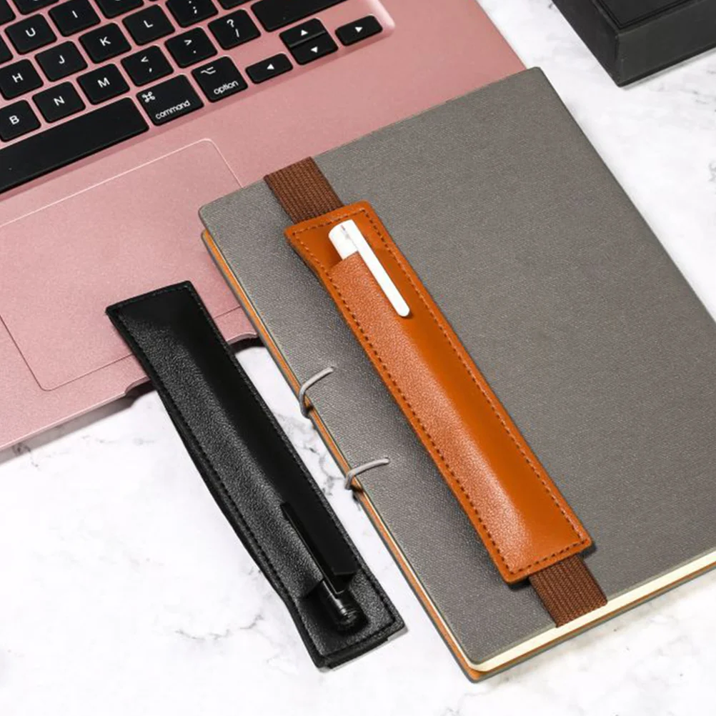 

6 Pcs Elastic Band Pen Holder Journal Stand Case Notebook Pu Sleeve Pouch Ballpoint