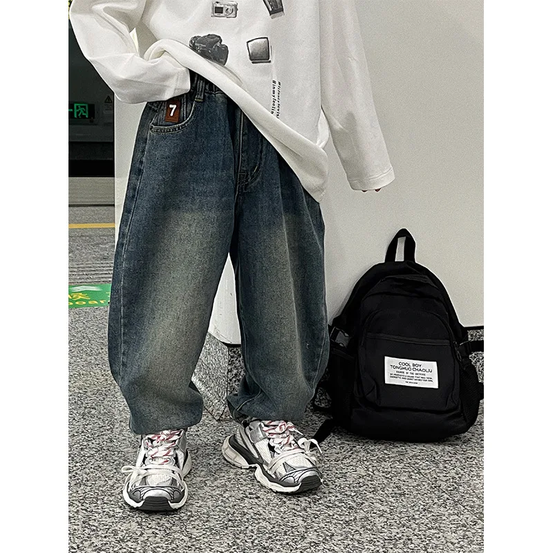 

Baoduo Children's Clothing Boys' Jeans 2023 New Handsome Baby Casual Fall Clothing Children's Pants Spring and Autumn Fashion