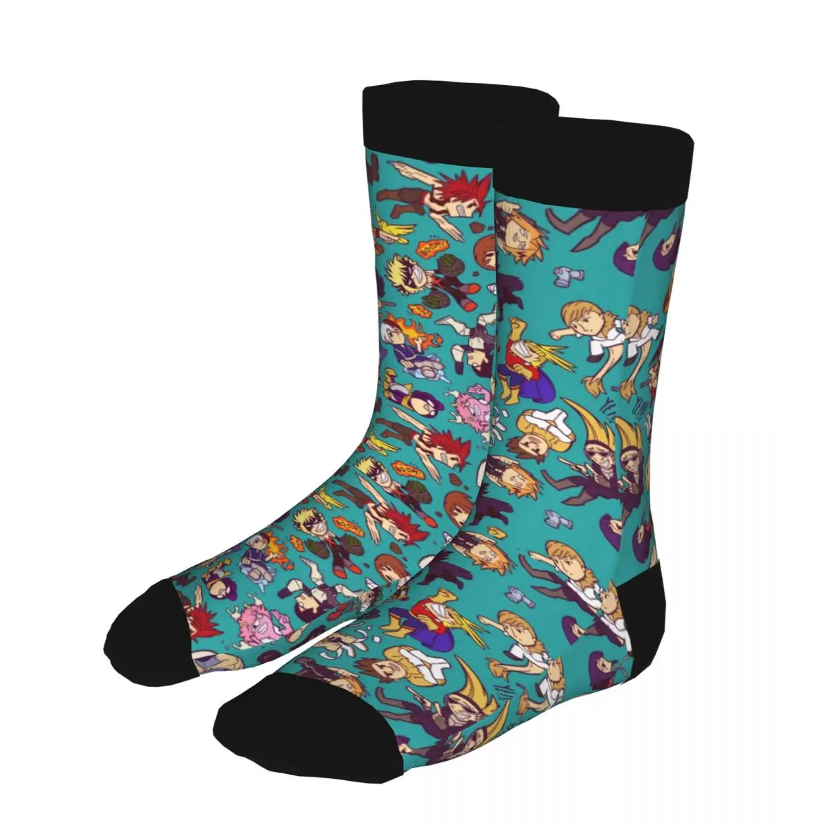 

For Men Boku No Hero Pattern Thick Contrast Color Socks 5% Spandex Clothing Winter My Hero Academia Anime Middle Tube Socks