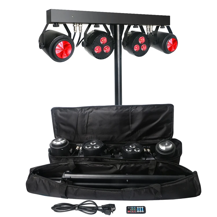 

DJ Lighting Equipment 6x4W RGB UV 4in1 Par Light and Moonflower Effect Light Kit with T-bar Tripod Stand and Carry Bag
