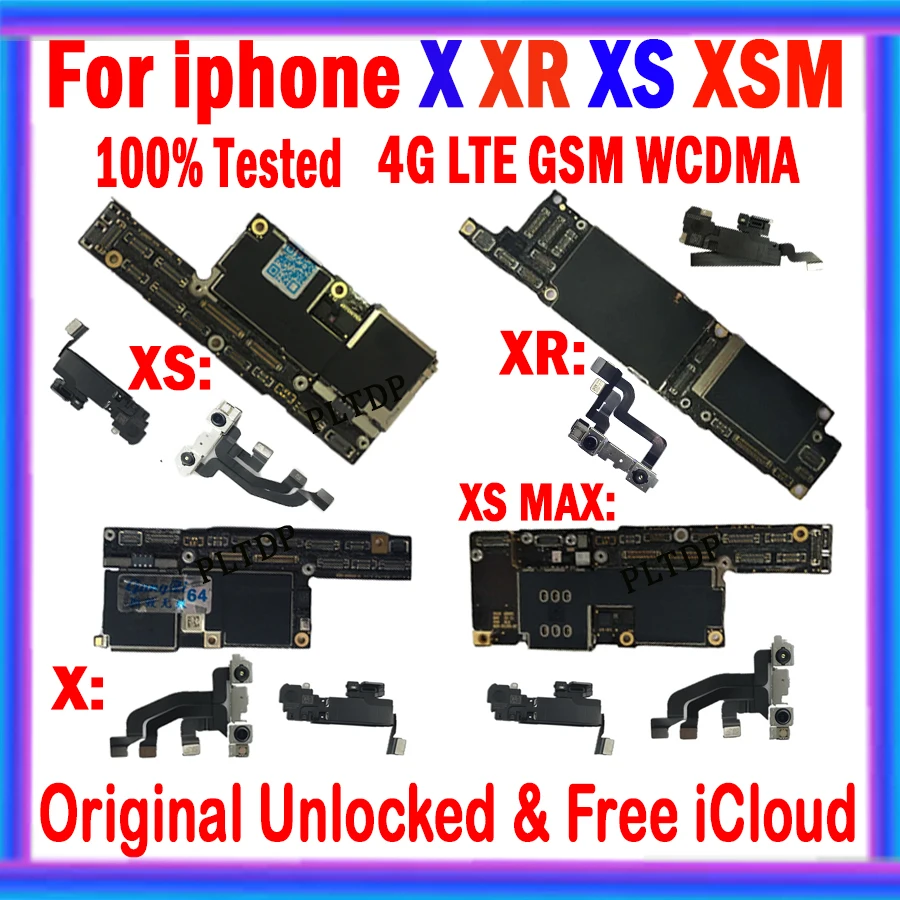 Cena Dla Iphone X XR XS XS MAX 11 Pro MAX 12 Pro Max Płyta Główna Z/bez Identyfikatora Twarzy, Z Systemem IOS Brak Karty Identyfikacyjnej Konta ID Dobra Robota