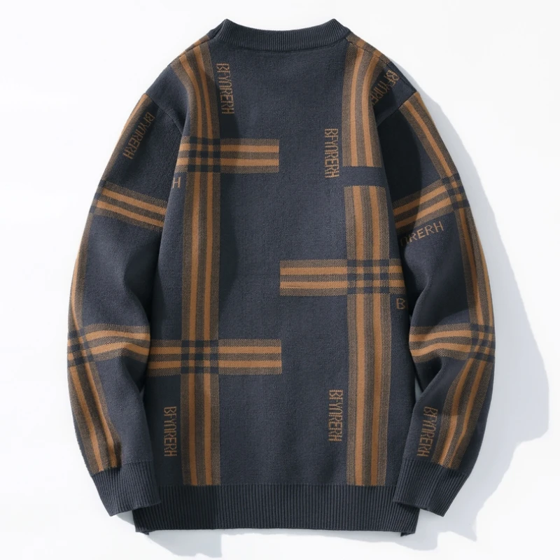 CUMUKKIYP Мужские пуловеры свитера мужская одежда в полоску с круглым вырезом и