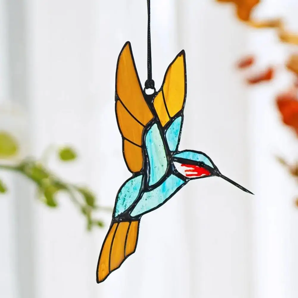 Настенное искусство Колибри витражное стекло колибри украшение для дома офиса