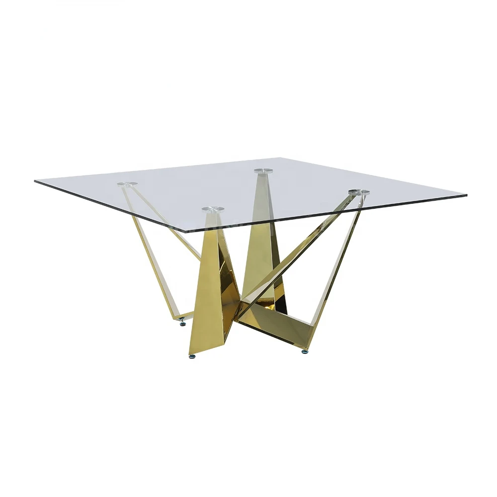 

Современная квадратная металлическая ножка из закаленного стекла, роскошная домашняя мебель