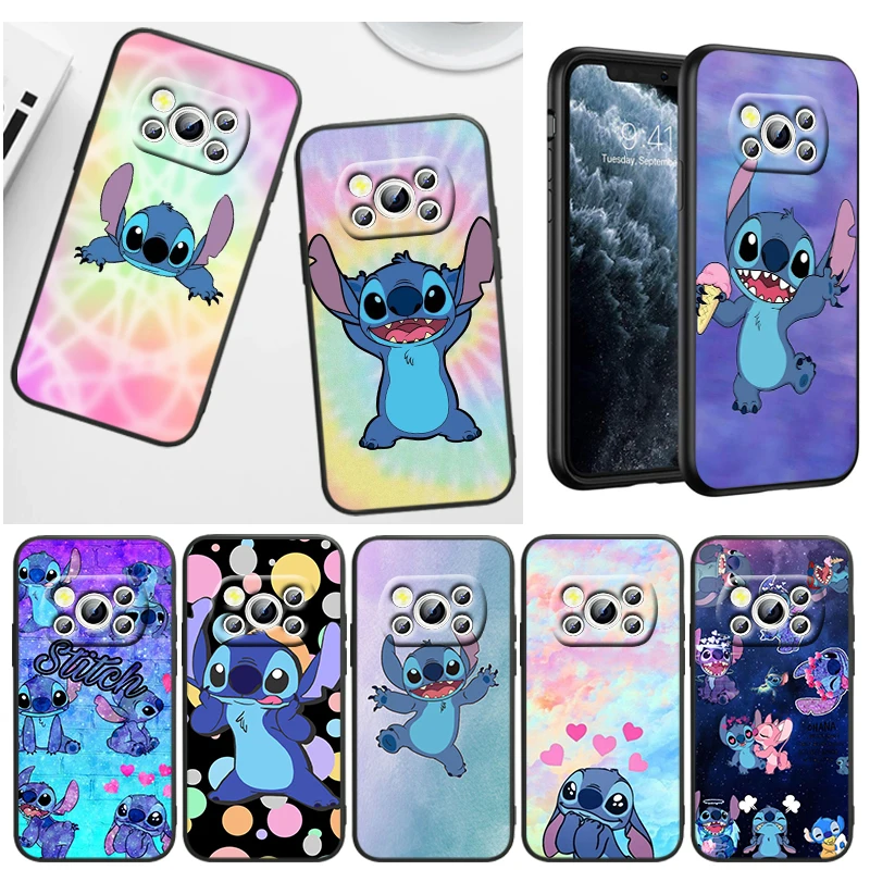 

Disney Stitch Cool For Xiaomi Poco M4 X4 GT X3 F3 GT M3 C3 NFC M2 F2 X2 F1 Pro Mi Mix3 Silicone Black Phone Case