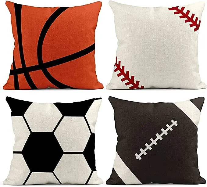 

Square Linen Fun Sports Game Pillowcase Football Home Decoration Pillowcase