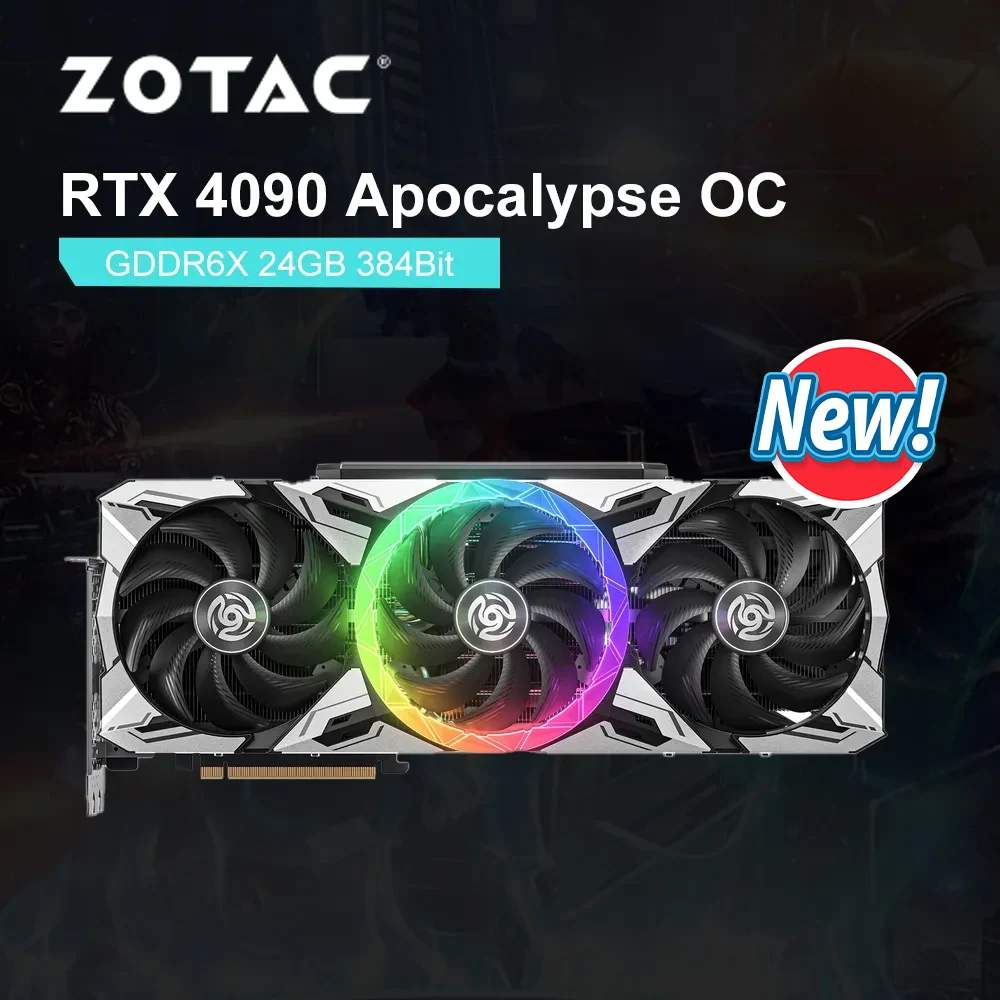 

ZOTAC 2022 New RTX 4090 RTX4090 Graphics Card GDDR6X NVIDIA GPU 4nm 24GB 384Bit 12Pin Video Card Gaming 2235Mhz placa de video