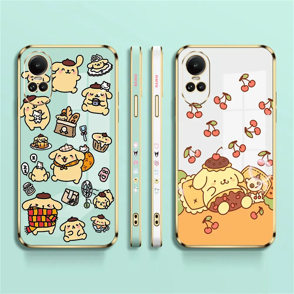 Милый мультяшный помпон с металлическим покрытием телефонный чехол для OPPO Reno 10 8