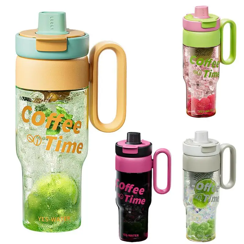 Кофейная стеклянная крышка соломенная чашка для воды красивая герметичная