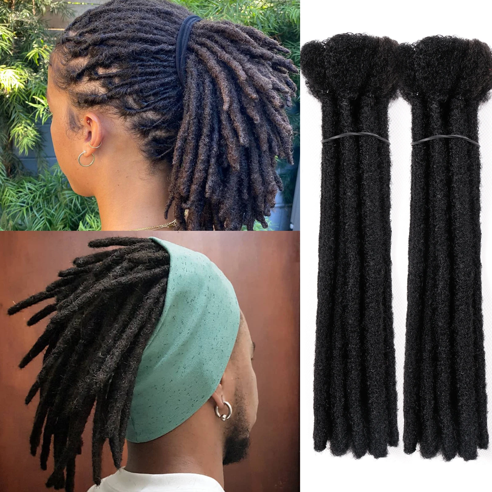 ONYX Hair Synthetic 20/40 Strands Dreadlock Crochet Hair Extensions 8 Inch Full Hand-made Permanent Dread Locks For Women/Men