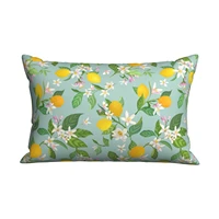 2022 popular plush home pillowcase soft and comfortable mint green lemon flower hidden zipper hotel 20x30inc