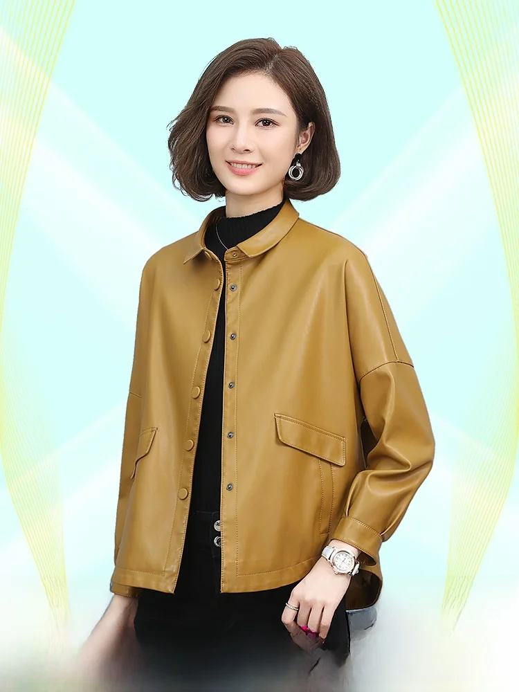 Женское кожаное пальто Haining из натуральной овчины корейская свободная