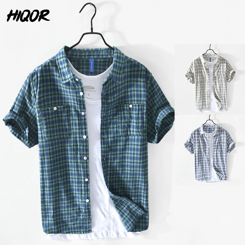 Рубашка мужская клетчатая с коротким рукавом 100% хлопок XXXL |