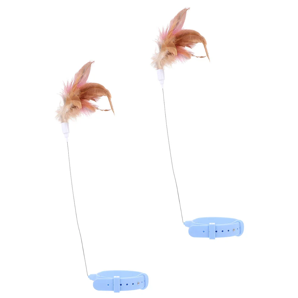 

2 Pcs Collar Cat Wands Toys Products Supplies Kitten Teasing Cats Interactive Multifunctional