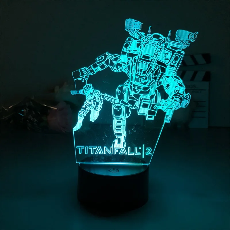 

Двойная игра Titanfall, 3D ночник, праздничный подарок для подростков, украшение для спальни, милый день рождения, цвет детской лампы, манга, милый подарок для детей