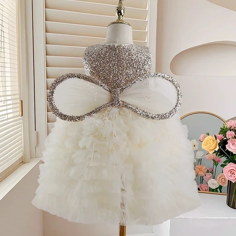 Платье с пайетками для девочек 2, 3, 4, 5, 6, 7, 8, 9, 10 лет, летнее платье без рукавов с крыльями, платье принцессы для девочек, подарки на день рождения, детская одежда