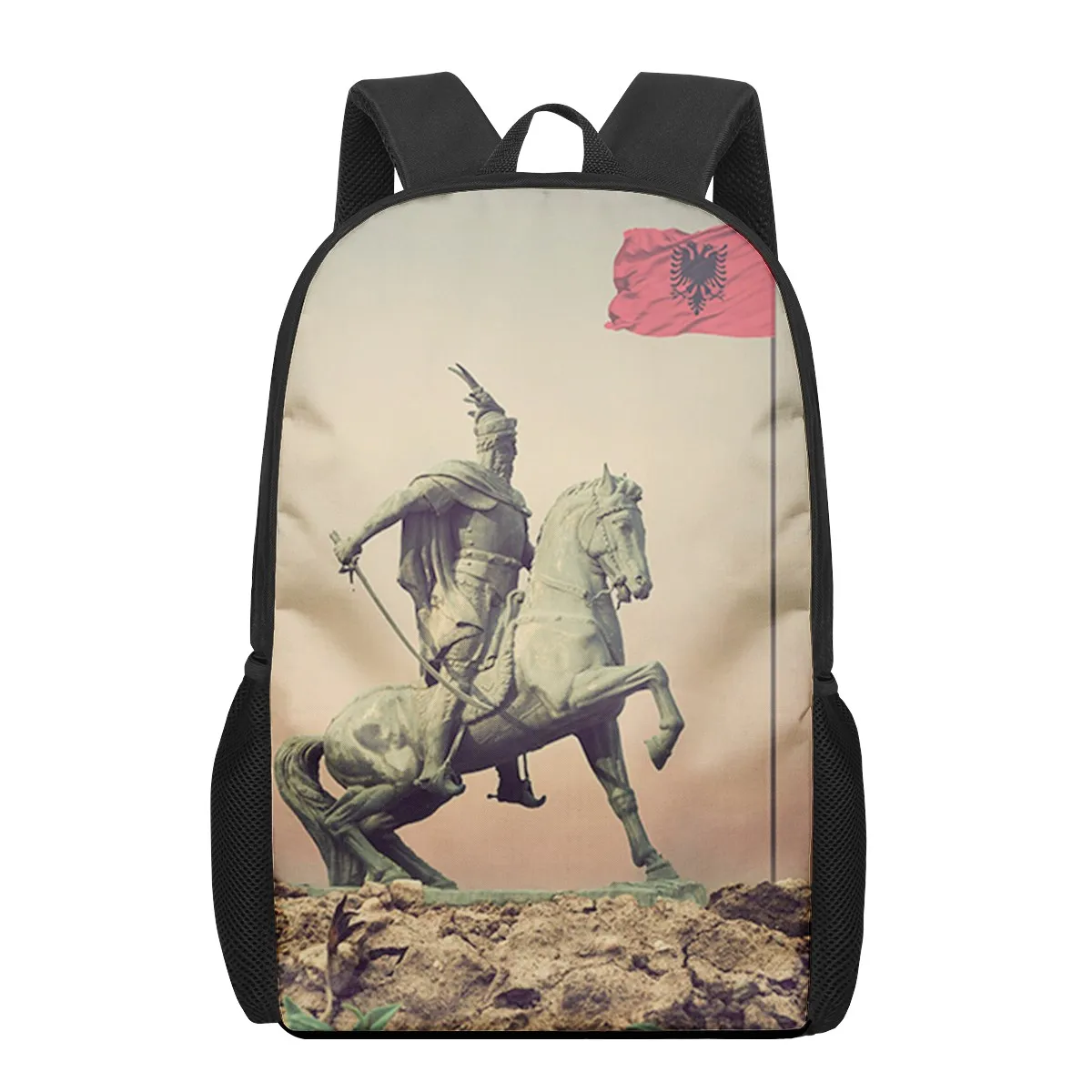 Republic of Albania flag Children School Bag for Toddler Printing Kid's Backpack Schoolbag Shoulder Bag Boys Girls Book Bags Moc