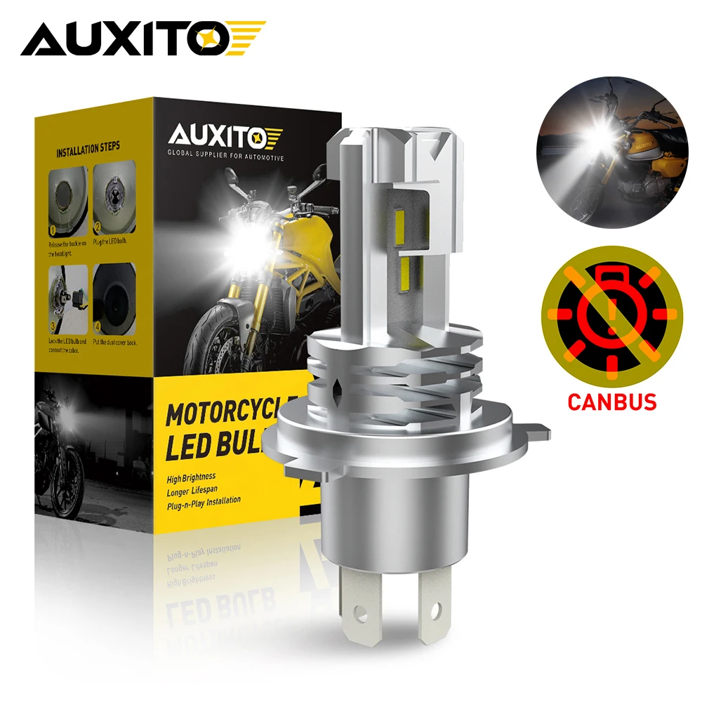 

Автомобильная фара AUXITO Canbus H4 светодиодный для мотоцикла CSP 9003 HB2, лампа ближнего/дальнего света 6000K, белая для Opel Passat, 2/1 шт.