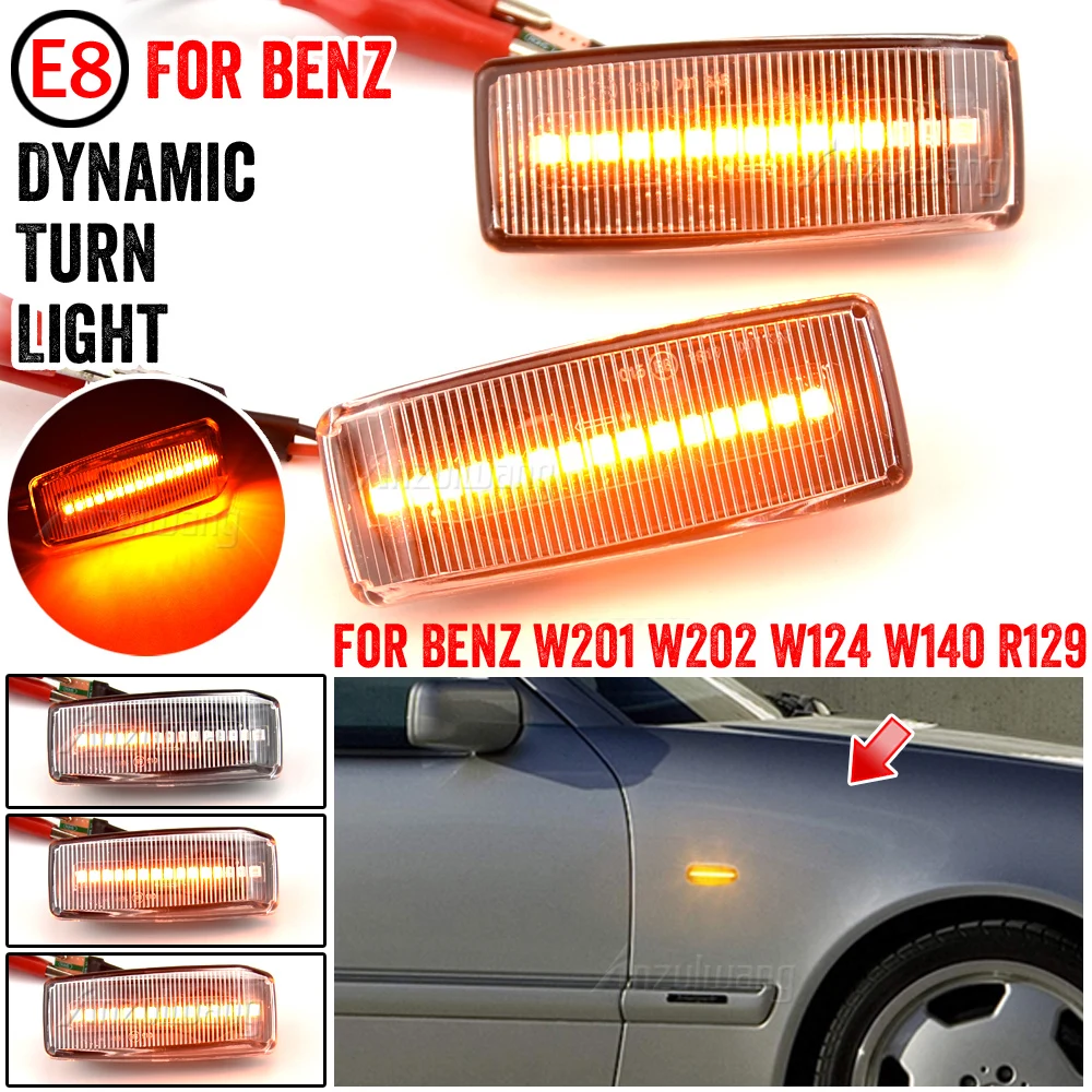 

For Benz C E S SL CLASS W201 190 W202 W124 W140 R129 Led Dynamic Side Marker Turn Signal Light Sequential Blinker Light Emark