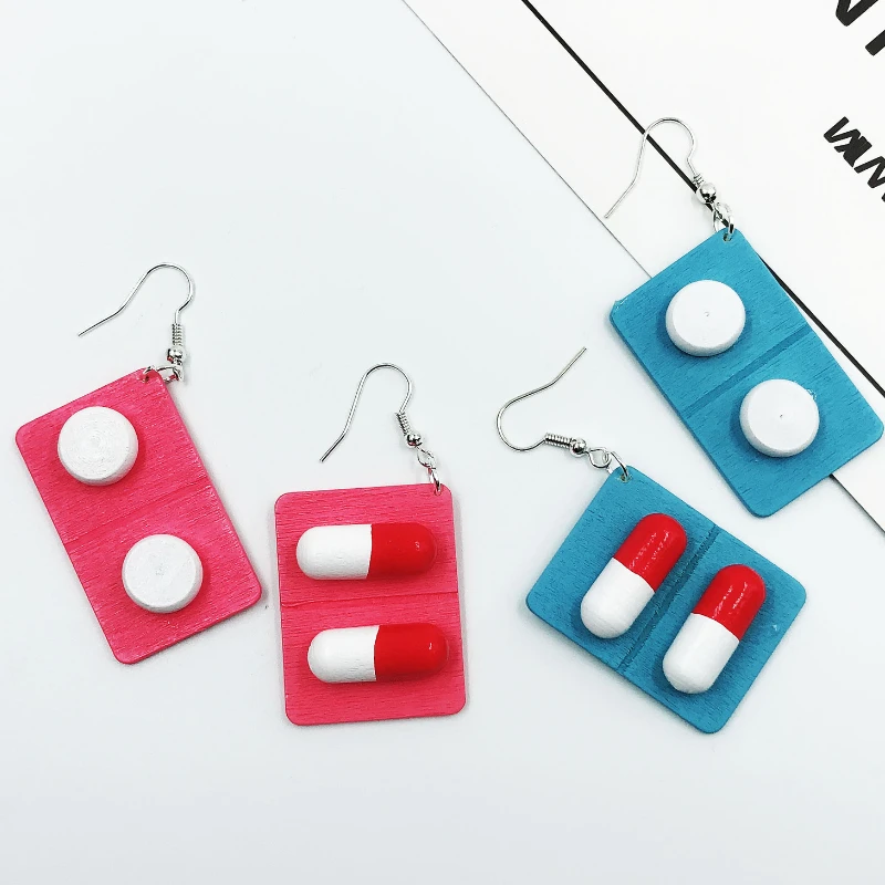 

Pill Capsule Medical Earrings Student Fashion Funny Weirdo Novel Girl Women Jewelry Accessories Pendant Gift
