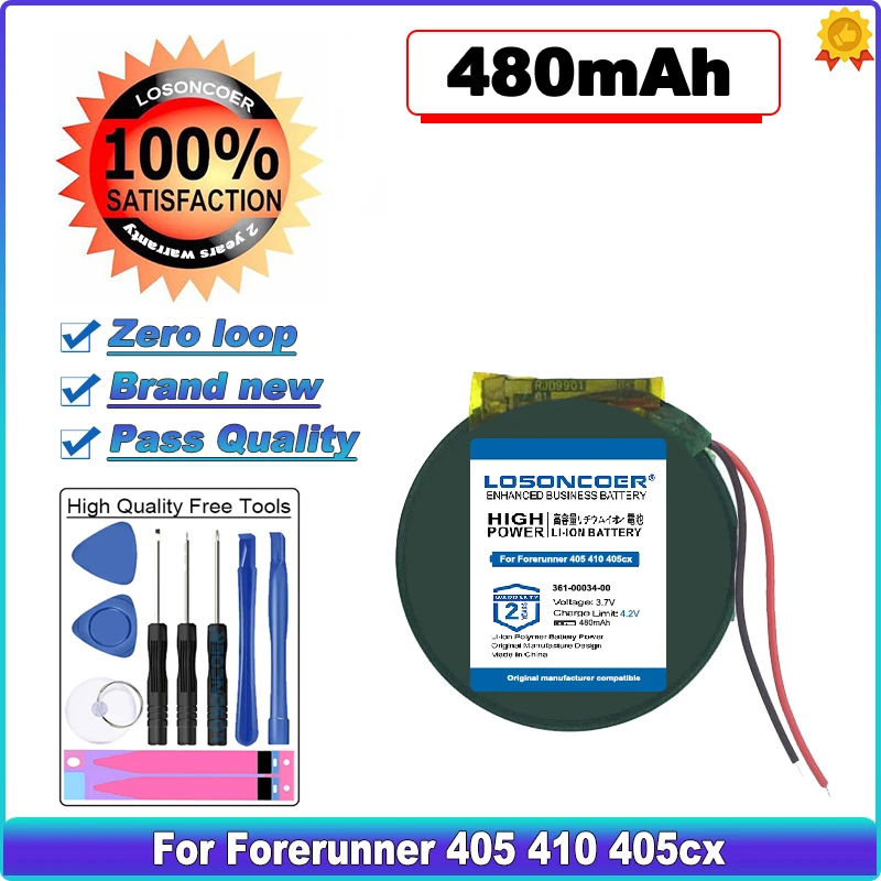 Аккумулятор высокой емкости 480 мАч 361-00034-00 ROUTE JD PD3048 PD 3048 3,7 в аккумулятор для спортивных часов garmin Forerunner 405 410 405cx