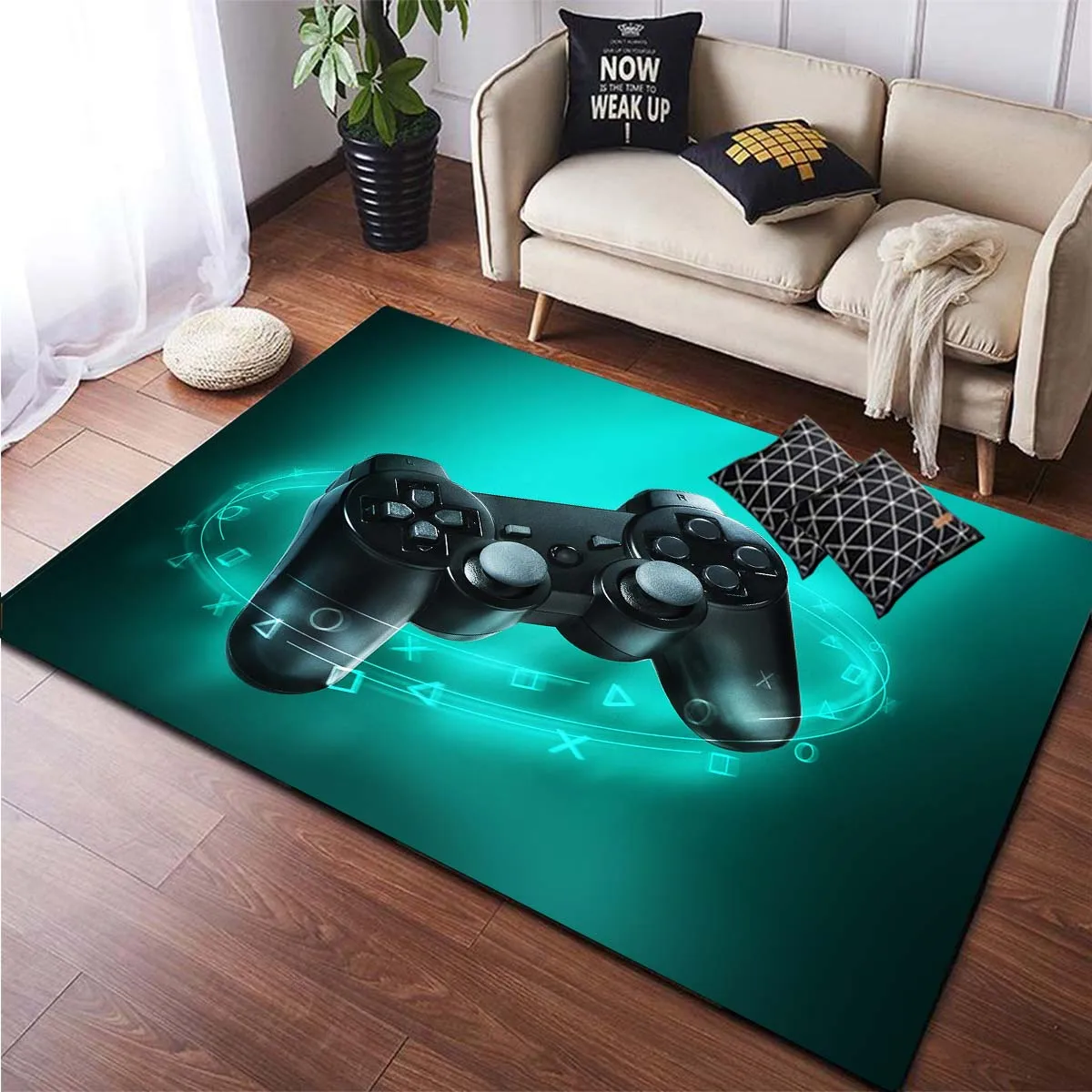 Game Controller Printed Carpet for Living Room Rug Camping stranger things Picnic Mats Anti-Slip E-sports Rug Yoga Mat Fans gift