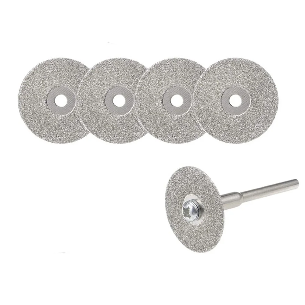 

5/10 шт. 22 мм мини-отрезные диски с алмазным покрытием, колесо с 1 оправками, подходит для замены вращающегося инструмента для дрели Dremel