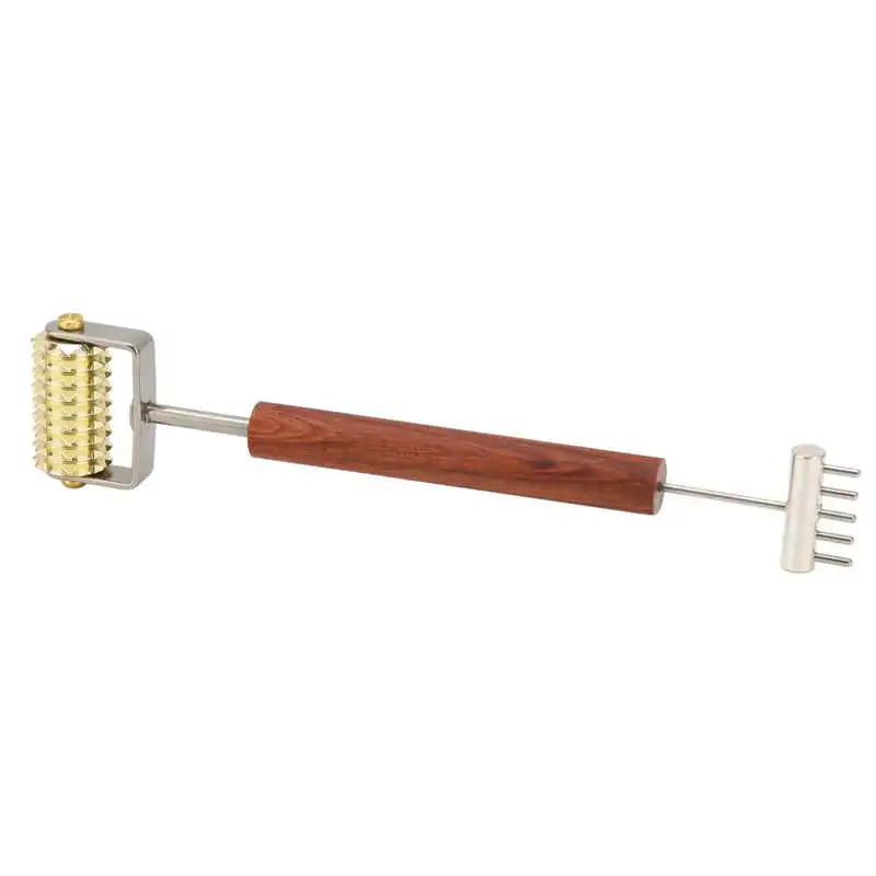 

Face Massaging Roller Wooden Handle Remove Fine Lines Copper Double Head Face Roller Promote Blood Circulation for Daily Use