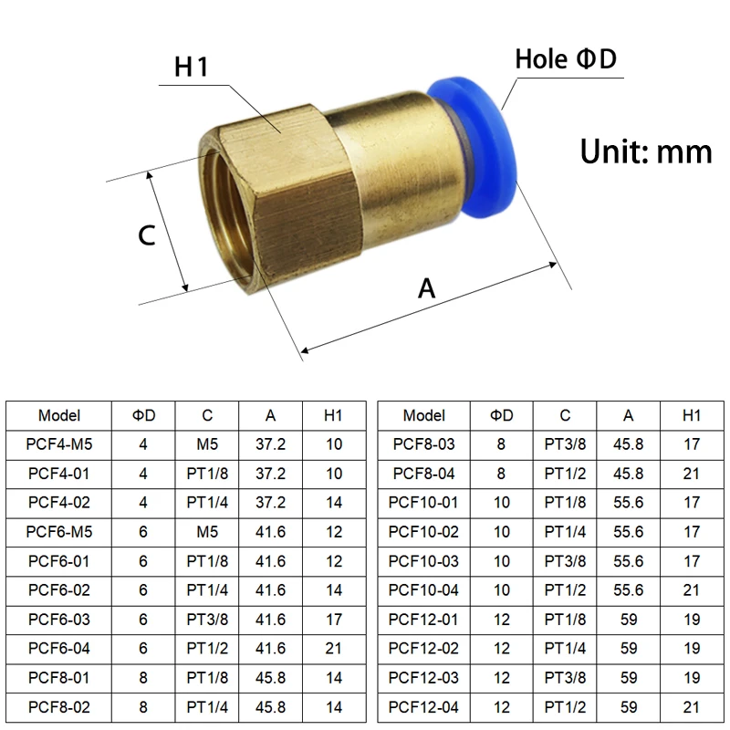 1 шт. PC/PCF/PL/SL/PB тип воздушного шланга Rapidities труба быстроразъемный латунный