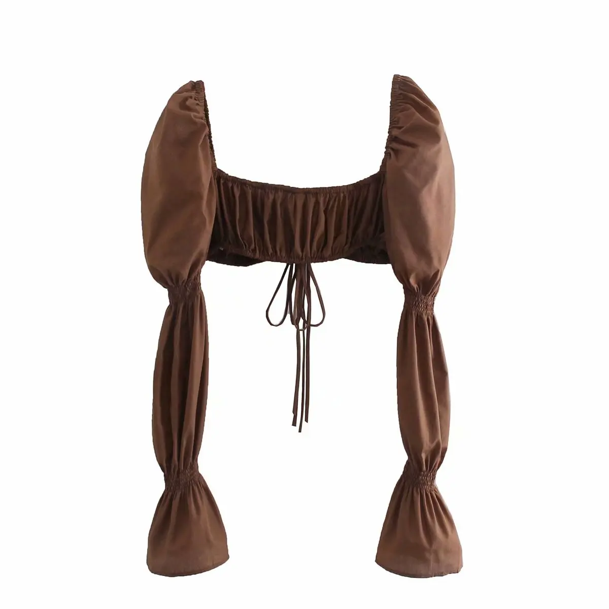 Летний женский сексуальный укороченный топ KEYANKETIAN ZA с завязками спереди и рюшами