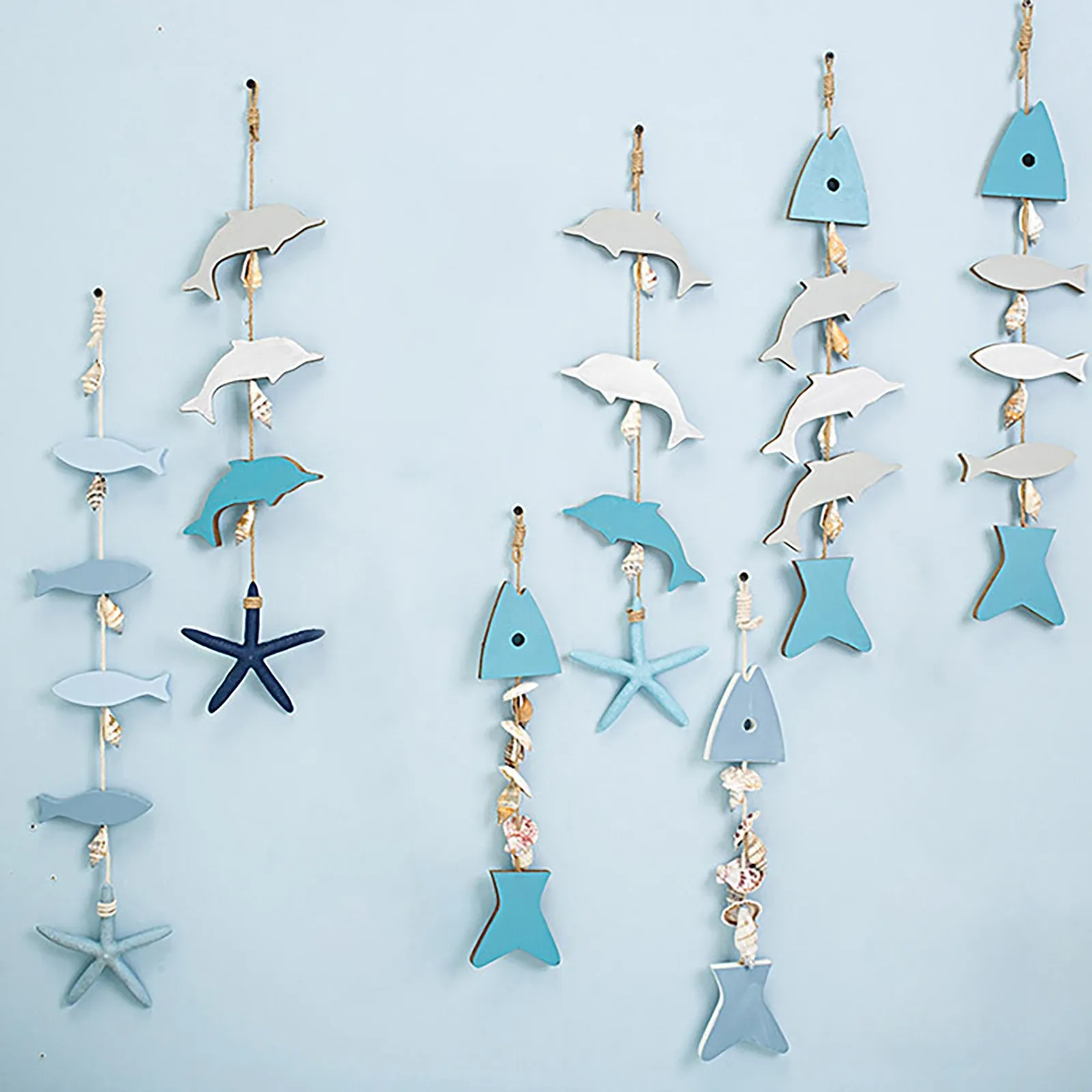 

Деревянная раковина для рыбы, подвесное украшение в виде руля, пляжный тематический Настенный декор, дверные поделки, ветер, строительные м...