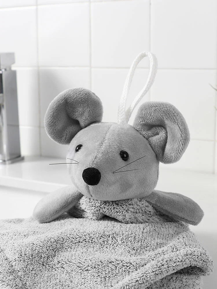 

hand Kitchen towel hanging type cute absorbent household bathroom creative children's thick coral fleece cartoon square towel