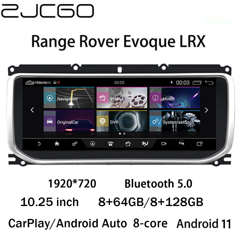 ZJCGO Auto Multimedia-Player Stereo GPS Radio Navigation Android 11 Bildschirm für Land Rover Range Rover Evoque LRX L538 2011 ~ 2018