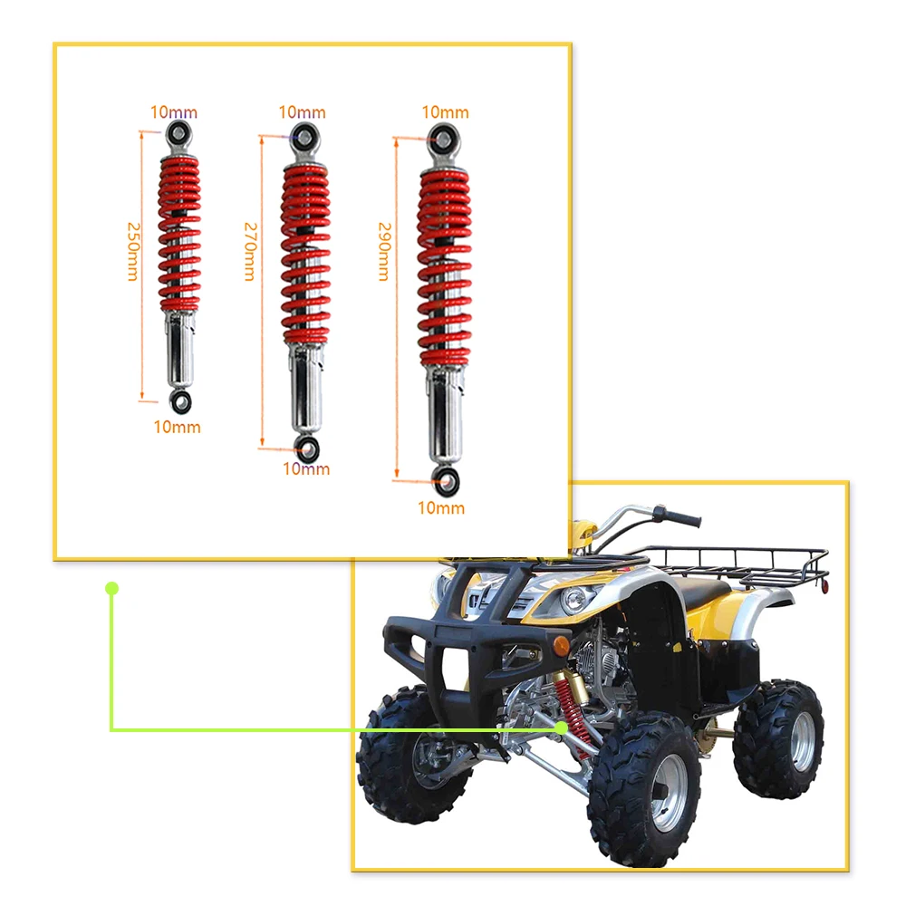 

For ATV Red Shock Absorber 400LBS 250 270 290mm Front Suspension Spring 50cc 70 90 110cc 125cc Dirt Pit Bike Go Kart