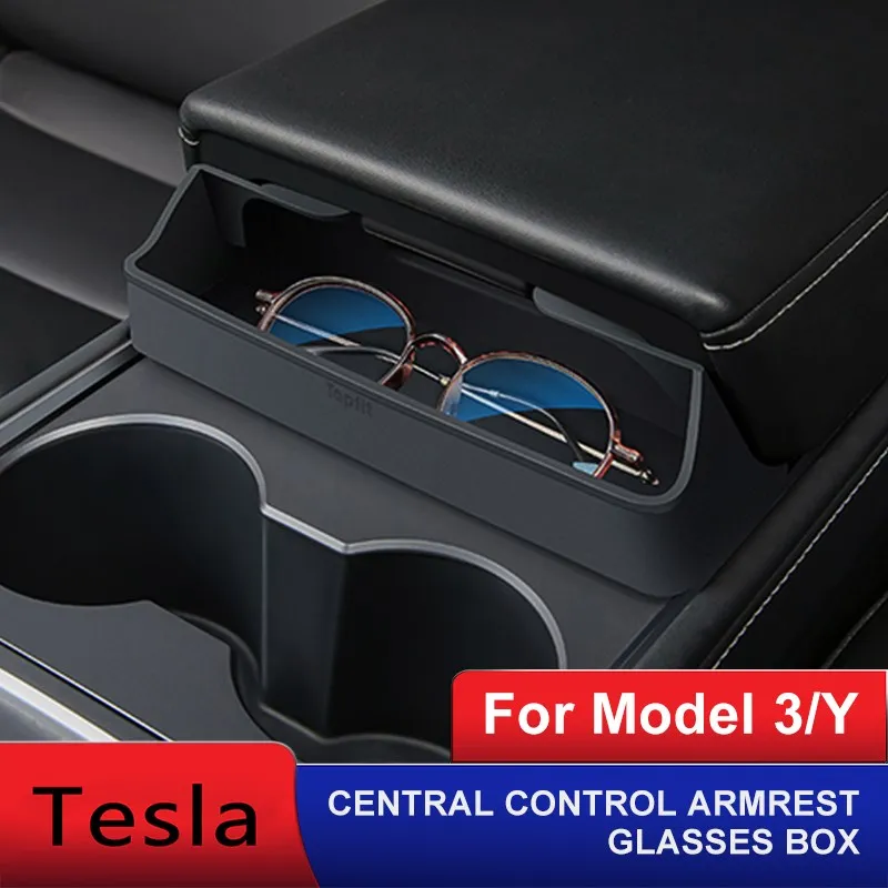 

Центральный подлокотник Model3, стеклянный Карманный подлокотник для Tesla Model 3/Y, аксессуары 2022, автомобильный стеклянный чехол, шкатулка для хранения, автозапчасти