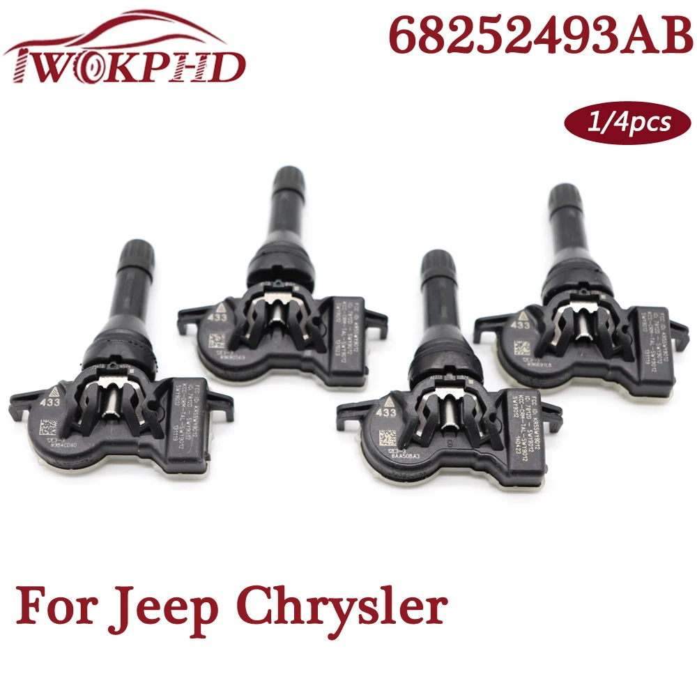 TPMS для 2014-2024 JEEP Compass RENEGADE Chrysler Pacifica 433 МГц датчик давления воздуха в шинах 68252493AB