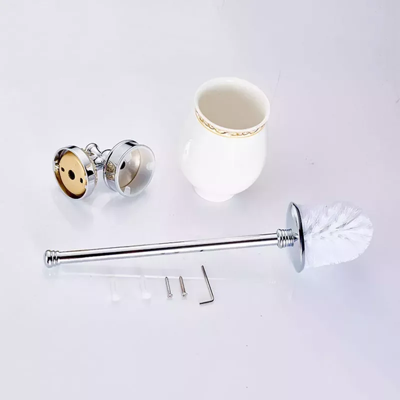 

Toilet Brush Holders Wall Mounted Toilet Cleaning Brush Antique Brass Toilet Brush Holder Bathroom Accessories DG-8310F