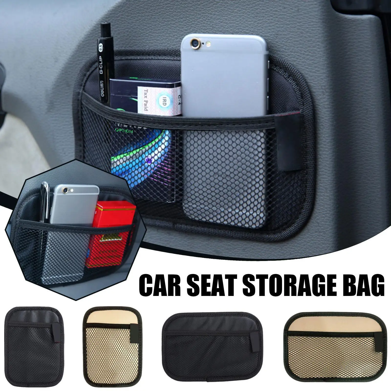

Car Accessories Stowing Tidying Oxford Fabric Car Storage Automotive Pocket Bag Car Multi-use Net H4G4