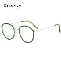 krasivyy pure titanium glasses frame women ultralight tr90 myopia prescription eyeglasses frames men vintage round eyewear