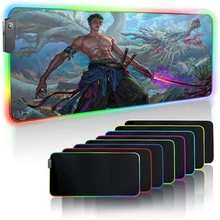 Led Rgb 원피스 마우스 패드, e스포츠 게임 백라이트, xxl 마우스 패드, 컴퓨터 데스크 매트, 게이머 캐비닛, 애니메이션 매혹적인 키보드 매트