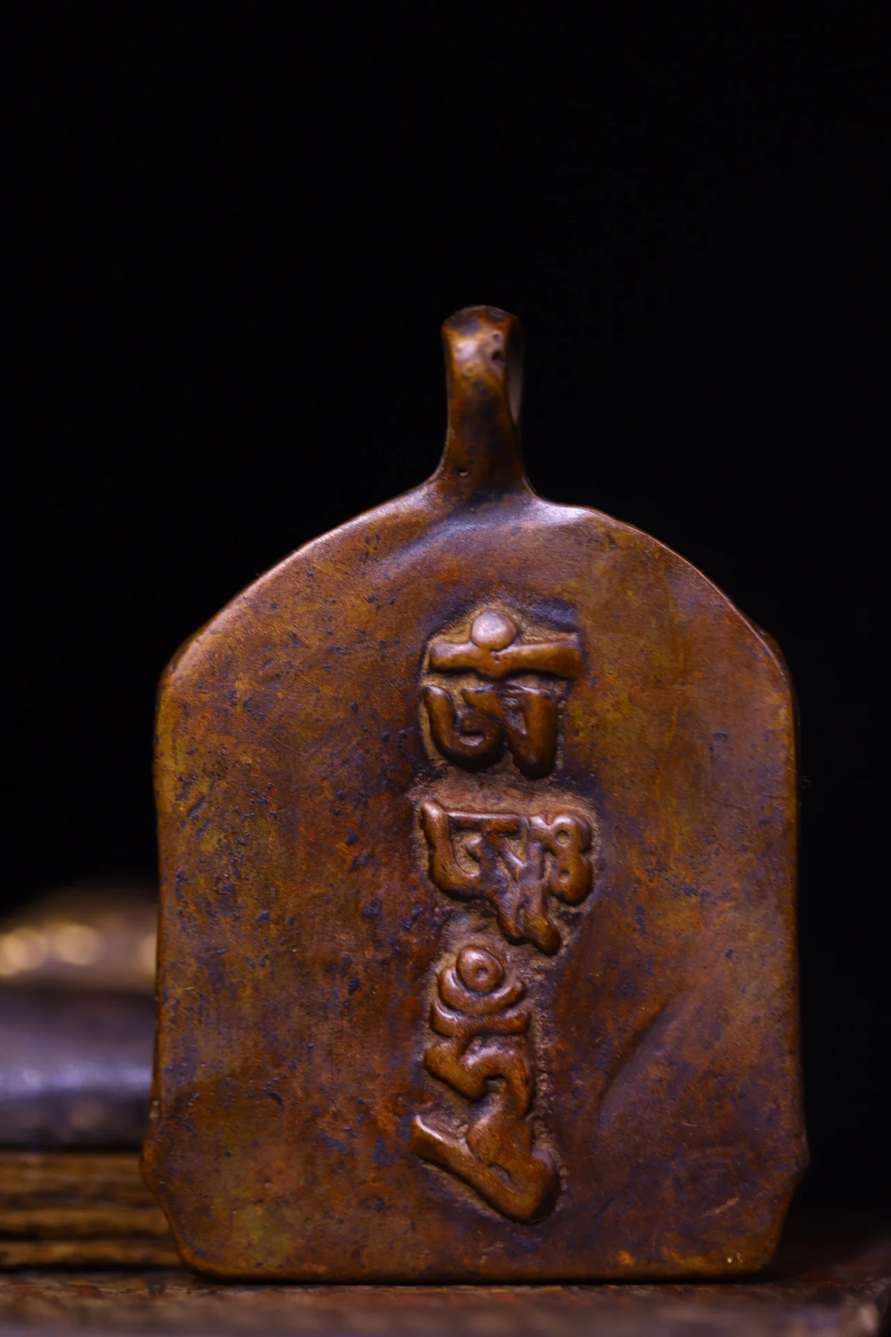 Коллекция тибетских храмов 3 дюйма старый Бронзовый циннабар Гарда дхваджа шесть